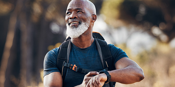 Advita Ortho Ai Surgery technologies man outside hiking